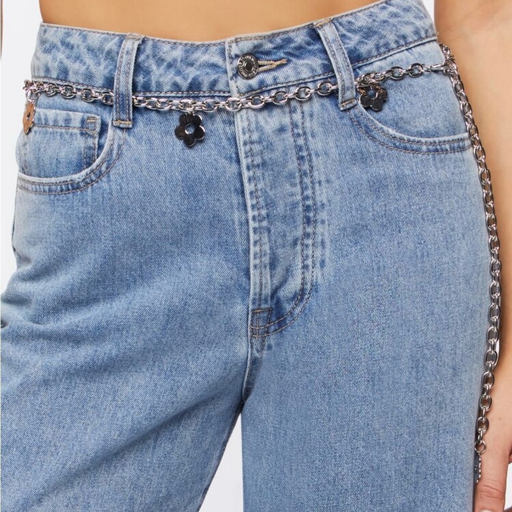 Forever 21 floral charm chain belt